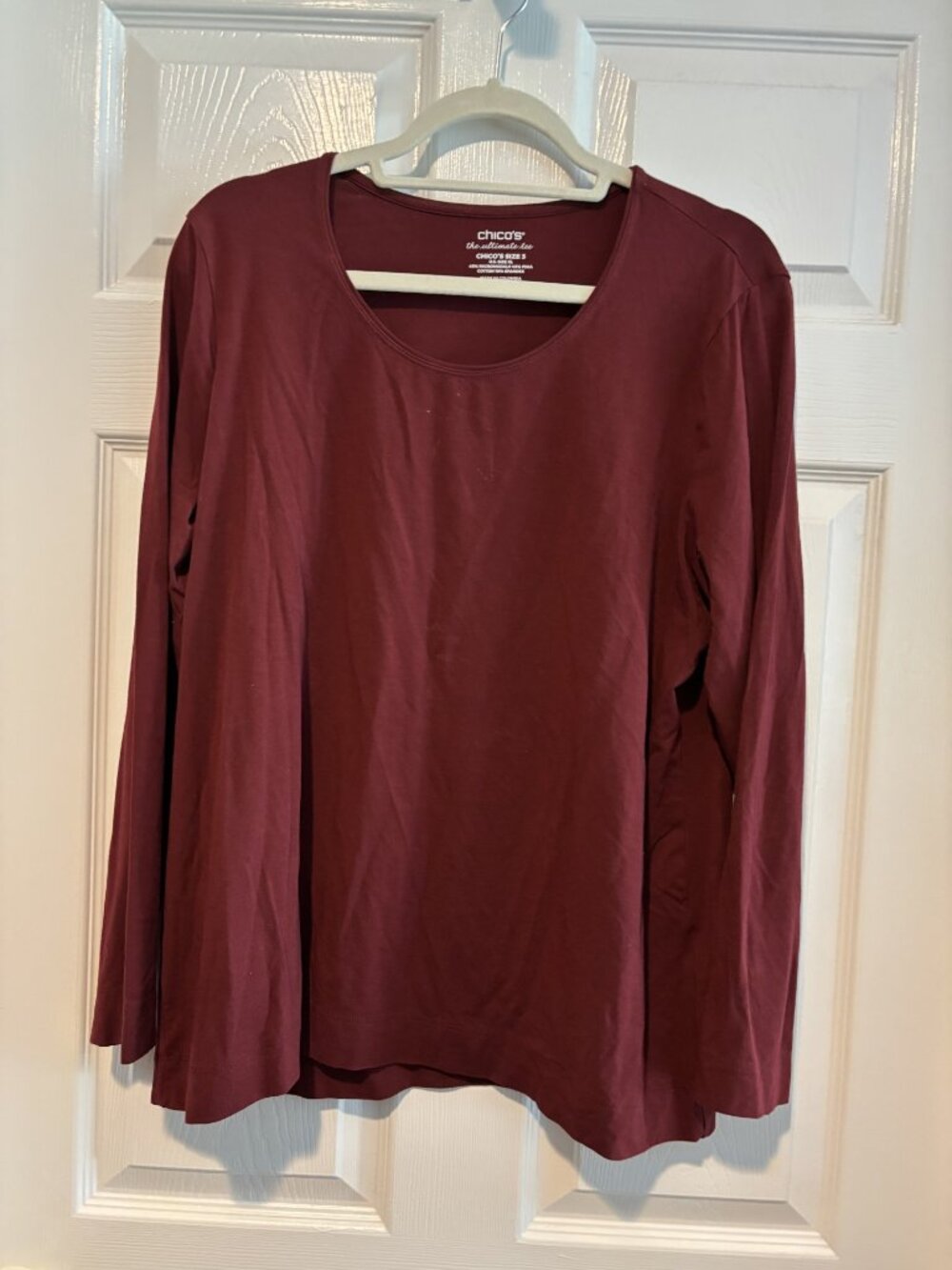 Chico's Ultimate Tee in Burgundy Color
